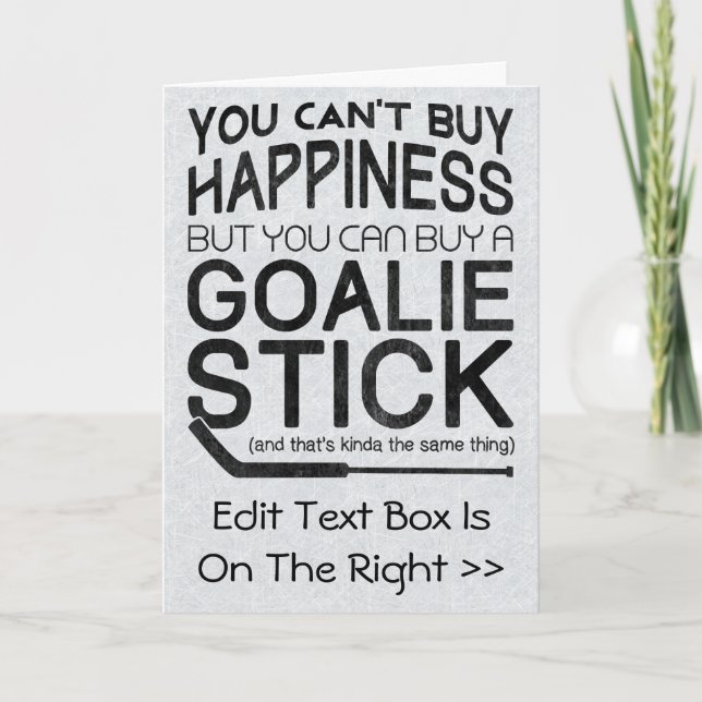 Funny Ice Hockey Goalie Greetings Card (Front)