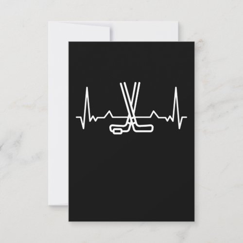 Funny Ice Hockey Heart beat Puck Gift Thank You Card