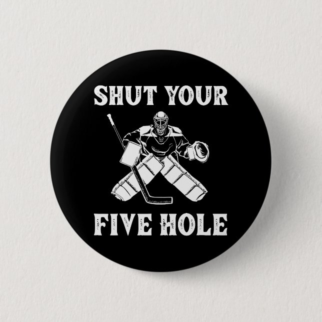 Funny Ice Hockey Ice Hockey Goalkeeper Button (Front)