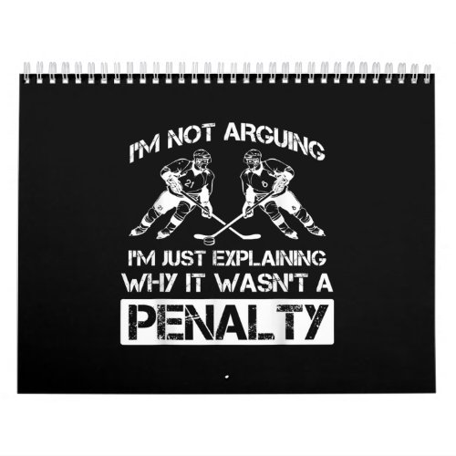 Funny Ice Hockey Player Discussing Bully Penalty Calendar