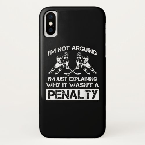 Funny Ice Hockey Player Discussing Bully Penalty iPhone X Case