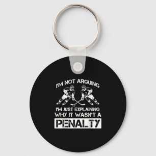 Funny Ice Hockey Player Discussing Bully Penalty Keychain