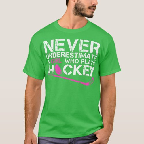 Funny Ice Hockey Player For Women Girls Hockey Lov T_Shirt