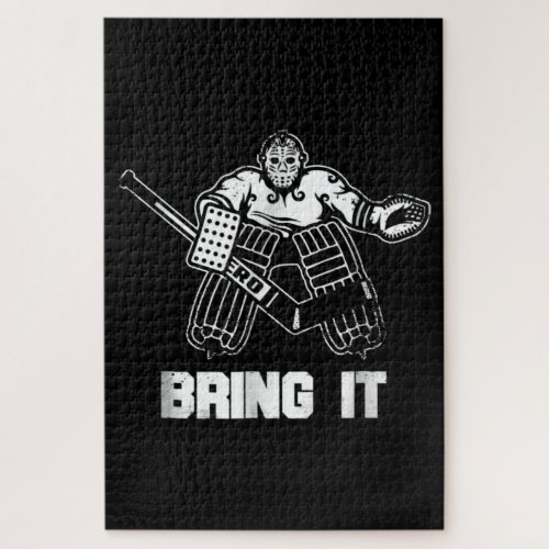Funny Ice Hockey Player Goalie Apparel Graphic Jigsaw Puzzle