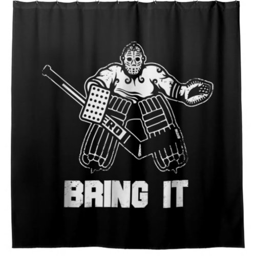 Funny Ice Hockey Player Goalie Apparel Graphic Shower Curtain