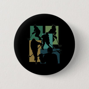 Funny Ice Hockey Puck Stick Winter Game Ice Hockey Button