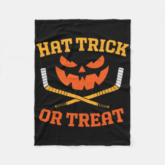 Funny Ice Hockey Pumpkin Halloween Mens Boys Teens Fleece Blanket