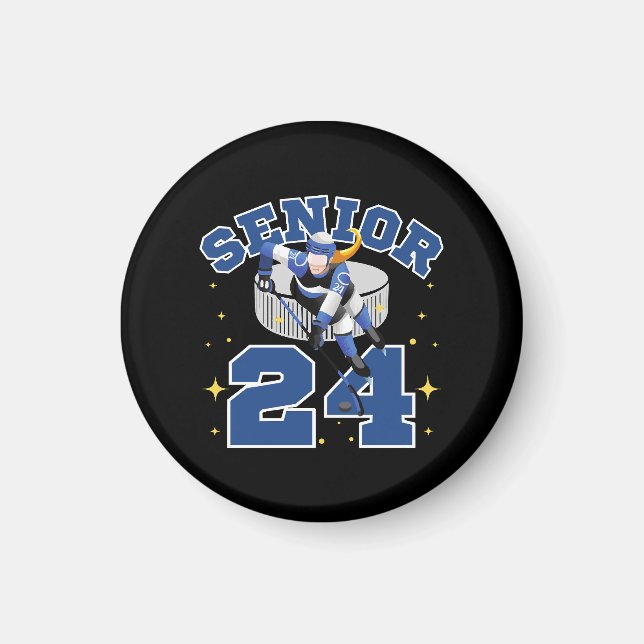 Funny Ice Hockey Senior 2024 Magnet (Front)