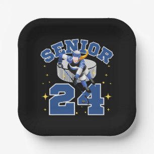 Funny Ice Hockey Senior 2024 Paper Plates