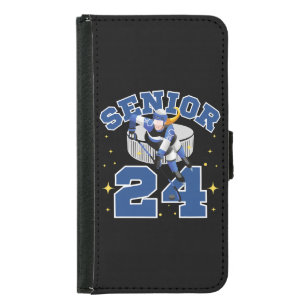 Funny Ice Hockey Senior 2024 Samsung Galaxy S5 Wallet Case