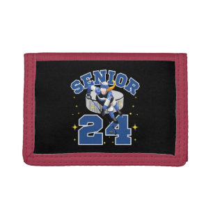 Funny Ice Hockey Senior 2024 Tri-fold Wallet