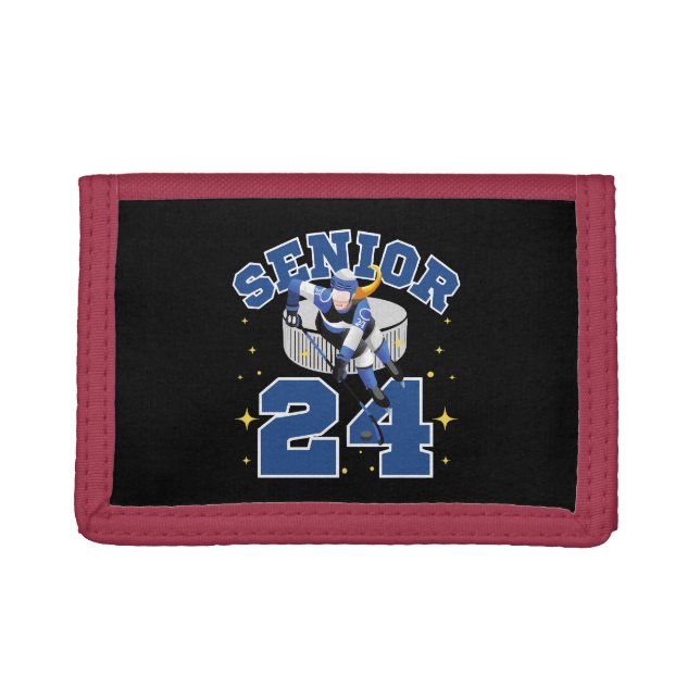 Funny Ice Hockey Senior 2024 Trifold Wallet (Front)