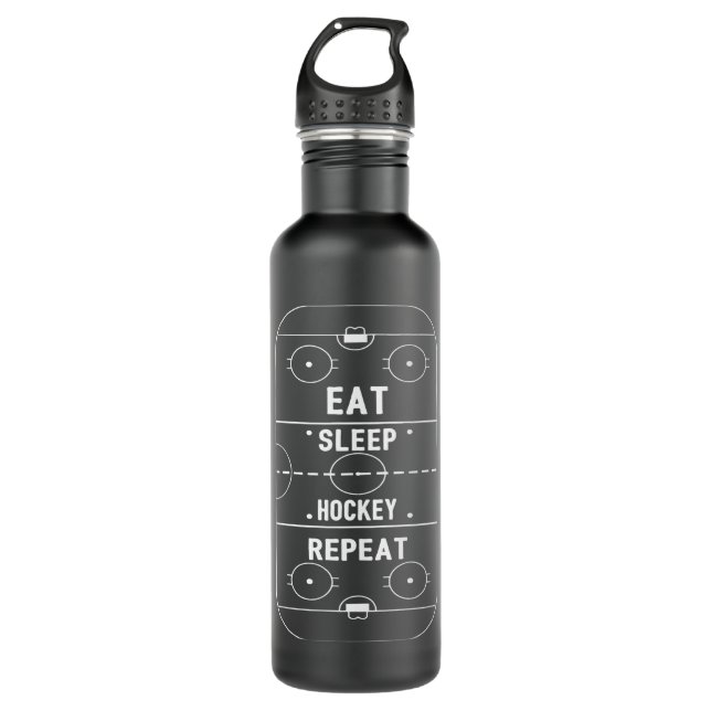 Funny Ice Hockey Sport Goalie Dad Coach Player Gif Stainless Steel Water Bottle (Front)