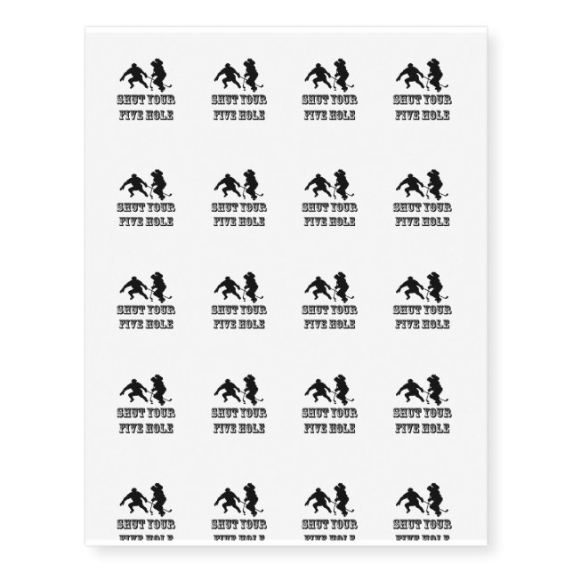 Funny Ice Hockey Temporary Tattoos (Front)