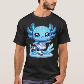 Funny Ice Skater Funny Axolotl Ice Skating T-Shirt