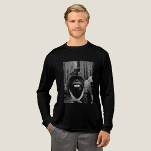 Funny iced out Bigfoot camping for Bigfoot believe Tri-Blend Shirt