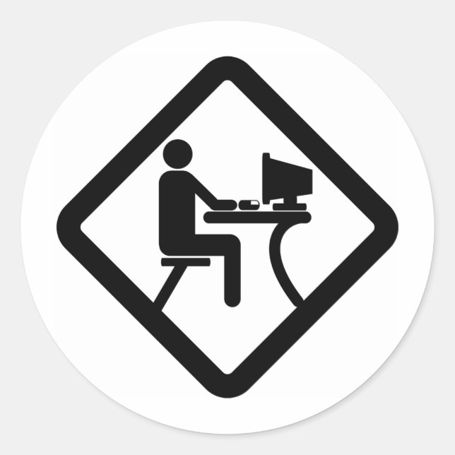 funny icon classic round sticker (Front)