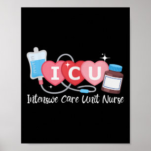 Funny Icu Nurse Intensive Care Unit Nurse Emergenc Poster