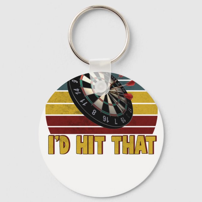 Funny I'd Hit That Dart Board Target Darts Player  Keychain (Front)