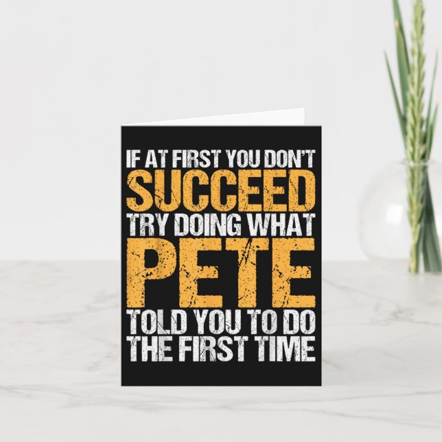 Funny If At First You Dont Succeed Try Doing What  Card (Front)