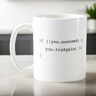 Funny If You Don't Succeed Try Again Programmer  Coffee Mug