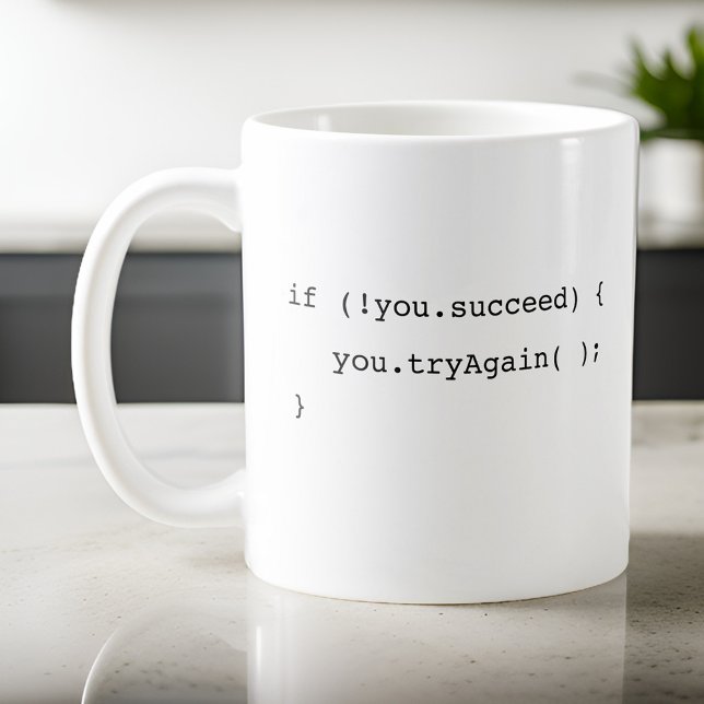 Funny If You Don't Succeed Try Again Programmer  Coffee Mug (Creator Uploaded)