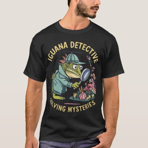 Funny Iguana Detective Design  T_Shirt