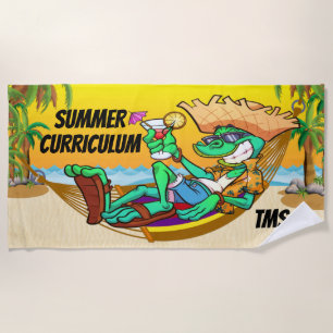 Funny Iguana School / Teacher Beach Towel