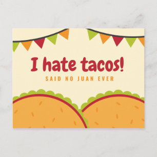 Funny Illustrated Mexican Tacos Postcard