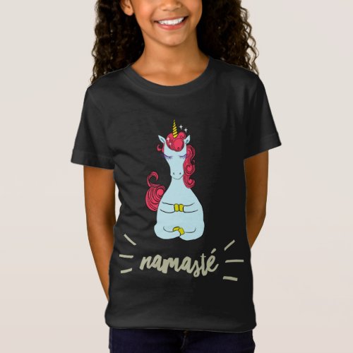 Funny illustration of a Unicorn Doing Yoga and Nam T_Shirt