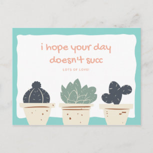 Funny Illustration Succulent Postcard