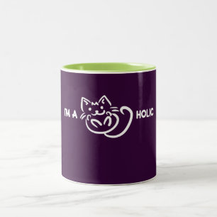 Funny: I'm a catholic. Cat lover Two-Tone Coffee Mug