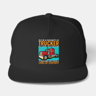 Funny I'm A Grumpy Trucker Sarcastic Snap Back Hat
