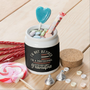 Funny "I'm A Professional Grandpa" Retirement Candy Jar