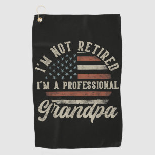 Funny "I'm A Professional Grandpa" Retirement Golf Towel