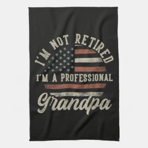 Funny "I'm A Professional Grandpa" Retirement Kitchen Towel