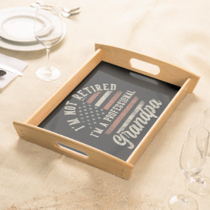 Funny "I'm A Professional Grandpa" Retirement Serving Tray