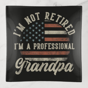 Funny "I'm A Professional Grandpa" Retirement Trinket Tray
