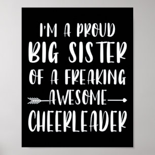 Funny I'm A Proud Cheer Big Sister Of A Cheerleade Poster