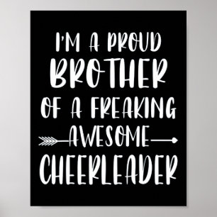 Funny I'm A Proud Cheer Brother Of A Cheerleader X Poster