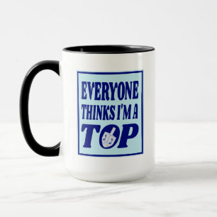Funny I'm A Top Blue Hanukkah Joke Dreidel  Mug