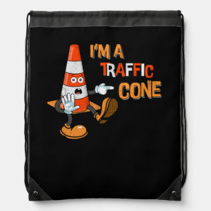 Funny I'm a Traffic Cone Lazy Halloween Costume La Drawstring Bag