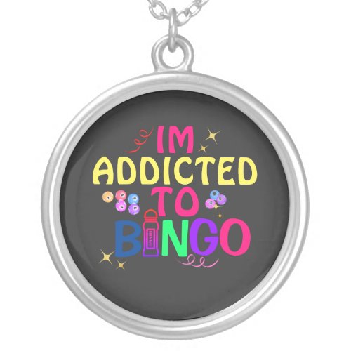 Funny Im addicted to Bingo Necklace