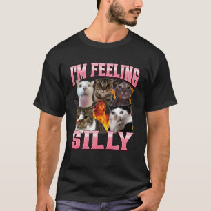 Funny I'm Feeling Silly Humor Cute Cat Meme Bootle T-Shirt