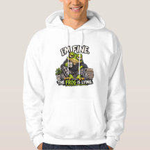 Funny "I'm Fine, The Frog Is Lying" Frog Hoodie