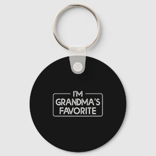 Funny I'm Grandma's Favorite Grandson Granddaughte Keychain