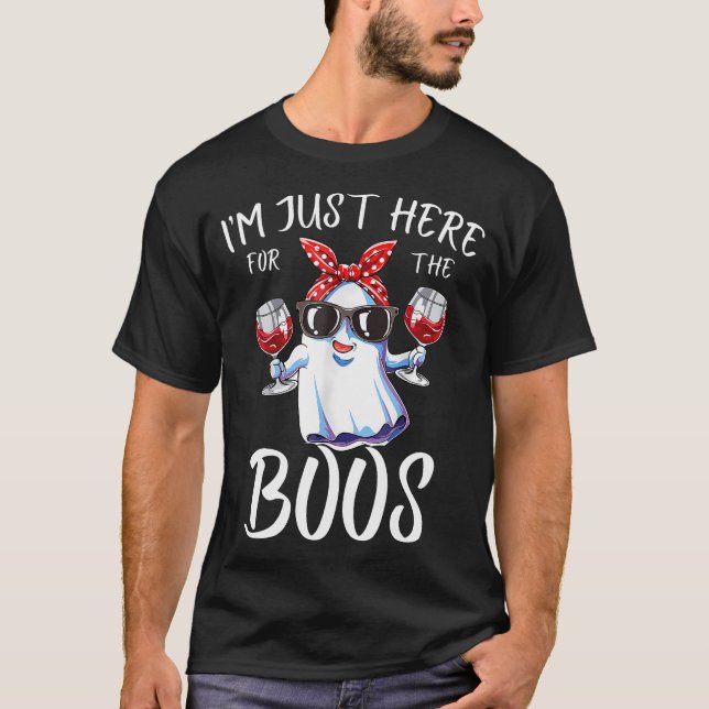 Funny I'M Just Here For The Boos Halloween Women T-Shirt (Front)