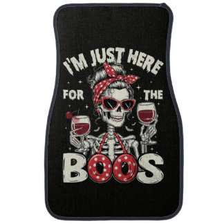Funny I'm Just Here for The Boos Skeleton Car Floor Mat