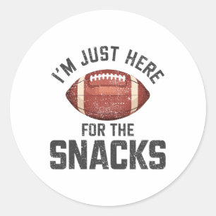 Funny I'm Just Here For The Snacks Footll 2 Classic Round Sticker