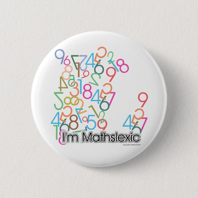 Funny Im Mathslexic Design Button (Front)